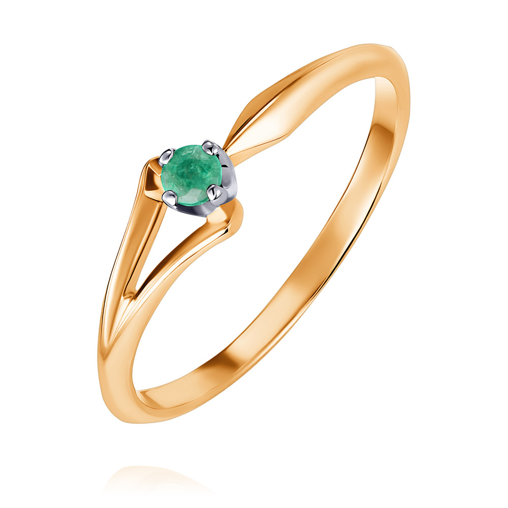 Купить кольцо из красного золота 585 пробы с изумрудом в Москве в интернет-магазине, цена от 44995, артикул 1400325-А50-543