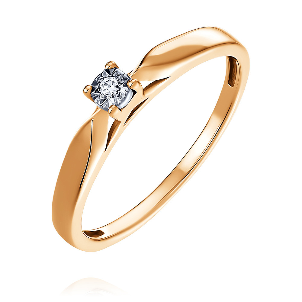Кольцо помолвочное кольцо sokolov из комбинированного золота с бриллиантом 1011492 размер 18 5
