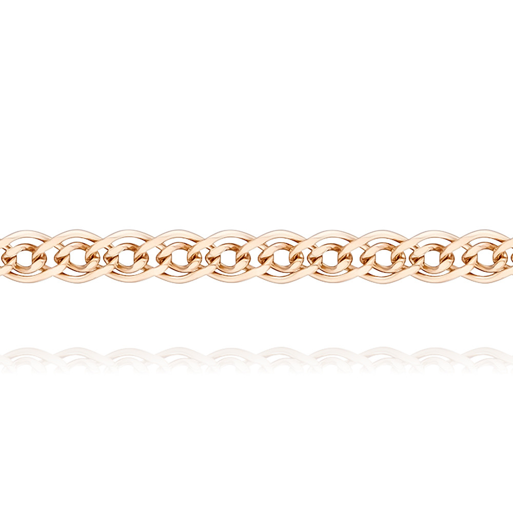 Браслет плетения лисий хвост квадрат из красного золота длиной 21 сантиметр на заказ